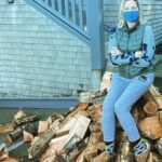 Kim Cattrall Instagram – Wood stacking for the winter. #keepsafeeveryone #keepsafe