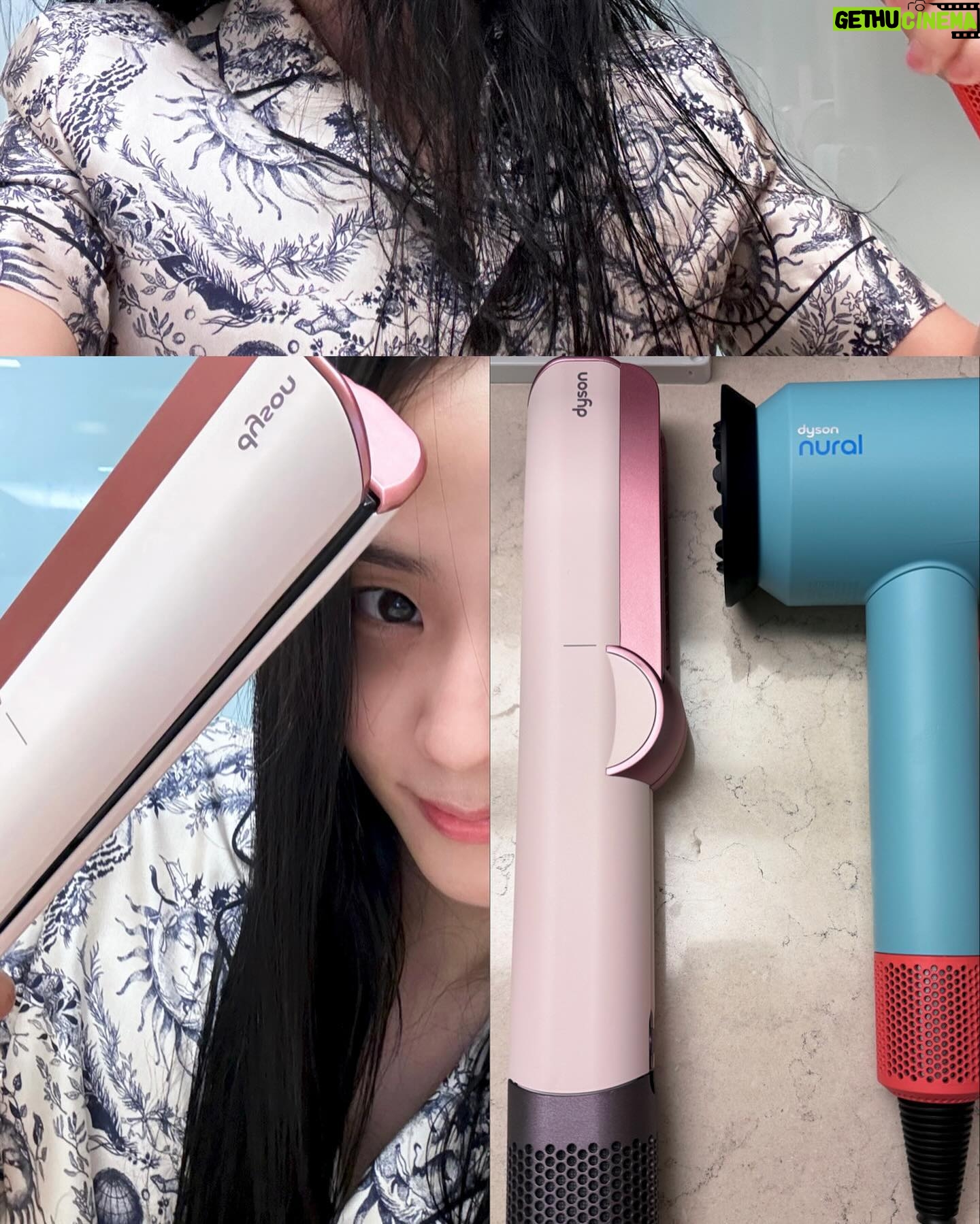 Kim Jisoo Instagram - 나도 이제 생머리 🧏🏻♀️ #DysonSupersonicNural #Dysonairstrait @dyson @dysonbeauty
