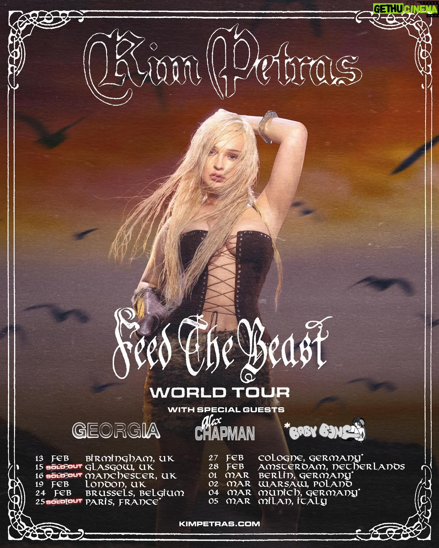 Kim Petras Instagram - i’m so fucking EXCITED TO BRING THE FTB TOUR HOME TO EUROPE … this time with @alexchapman and sweet angels @georgiauk and @babyb3ns!!!! the us leg was one of the best experiences of my life. UK EUROPE see u in FEBRUARY