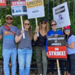 Kim Raver Instagram - I stand in solidarity with our #GreysAnatomy writers and all the writers who are on the line fighting for a fair deal and fair compensation. #WGAStrong