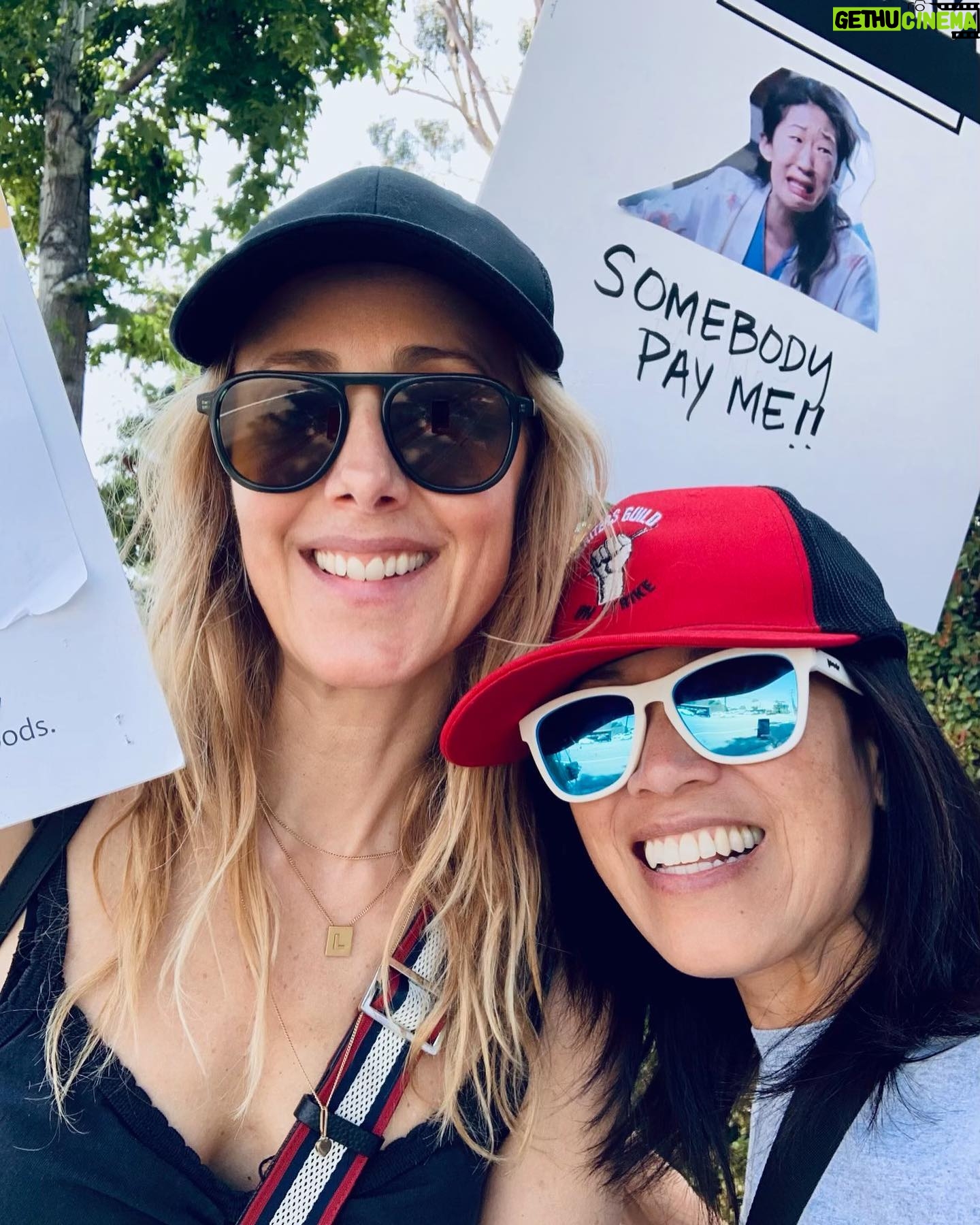 Kim Raver Instagram - I stand in solidarity with our #GreysAnatomy writers and all the writers who are on the line fighting for a fair deal and fair compensation. #WGAStrong