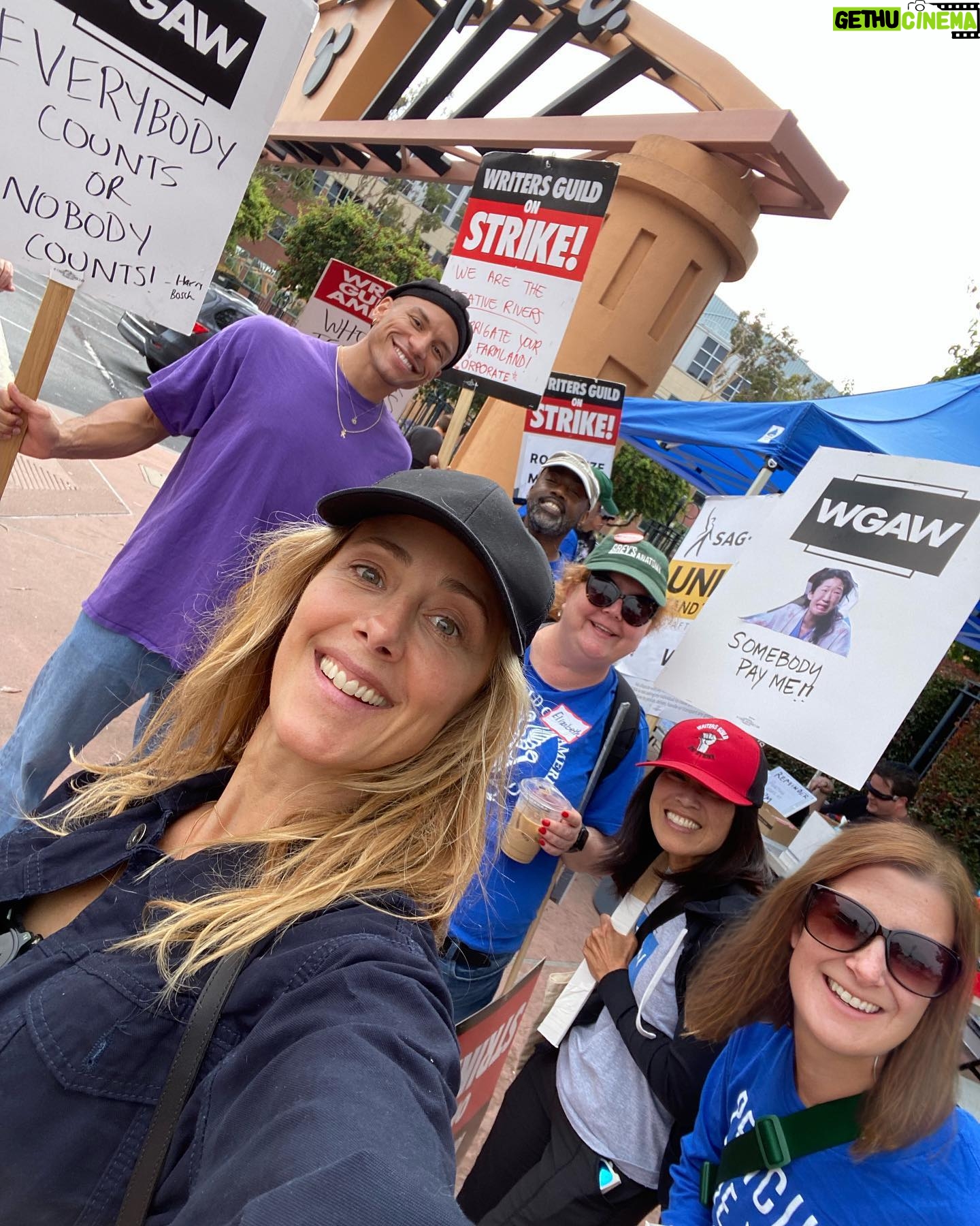 Kim Raver Instagram - I stand in solidarity with our #GreysAnatomy writers and all the writers who are on the line fighting for a fair deal and fair compensation. #WGAStrong