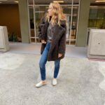 Kim Raver Instagram - Bringing a little New York vibe to work today. Guess the name of this coat? “Teddy” Not joking 🤣💜 Blouse “Humphrey” @burningtorch #setlife #greysanatomy
