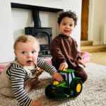 Kimberley Walsh Instagram - A day on the farm with my favourite vet @drjgreenwood and Dolly of course ❤️🐖🐑🐔. My boys had the BEST time and I finally got to meet little Oliver who is just delicious 😍. Swipe to see me stroking a pig… who knew they felt so tough 🤣. I’ve never been great with animals but I’m determined to make sure my little men are 😂❤️❤️❤️