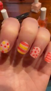 Kimberly Williams-Paisley Instagram - Hubby gave me “Easter nails” 🐣💗😂😬