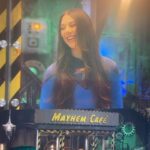 Kira Kosarin Instagram - one year ago, filming Thundermans Return 💙⚡️ 1) touchups 2) freezing on set (ft my amazing stunt dbl) 3) reunion! 4) first time back in the suit 5) walking to table read 6) first shot up in the mayhem cafe 7) my spot 8) the treeeee force
