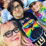 Kirsten Vangsness Instagram - #pridemonth 🌈 @dodgers #pride eve with family and my very own ally cat plus it was my glorious @wink.ceramics birthday The Giants won but it was still fun to shout “GO SPORTS!” all night