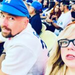 Kirsten Vangsness Instagram - #pridemonth 🌈 @dodgers #pride eve with family and my very own ally cat plus it was my glorious @wink.ceramics birthday The Giants won but it was still fun to shout “GO SPORTS!” all night