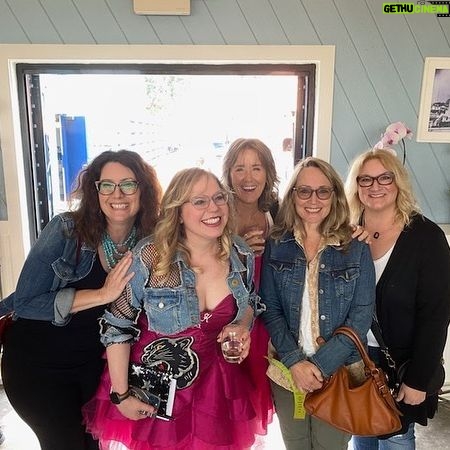Kirsten Vangsness Instagram - Anddddd views from this weeks “Make Art. Repeat” life I lead…here’s scenes from my remarkable time reading from a play I’m making at @sororitytheatre @ginagenius @annenbergcommunitybeachhouse with some of my glorious equally art saturated friends and then days later getting to be in @theatreofnote reading of @slightsprite new play “Electric, I” just delicioussss. And yes, that’s an old pink prom dress that I got on clearance for 17 dollars and the panther patch is adhered with safety pins because I both love my fashion and have zero time for it. And happy #pridemonth for all the months forever
