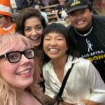 Kirsten Vangsness Instagram - Last eve there was a last minute all the strike captains and negotiators meeting for a toast- I am merely a fan girl of them all in this scenario however it was such a joy to say thank you in person. These folks were out in sweltering heat hour after hour full of kindness and water bottles and now we all have a fair contract. Honored I am to be part of this union and proud to be a laborer among these people who know how to make good good good trouble.