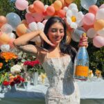 Kirstin Maldonado Instagram - okay SO BEHIND but still tracking down photos from the most amazing bridal shower ever!!!! love is truly in bloom!!! thank you to my beautiful and wonderful MOH bestie for the most beautiful day 🥹🥹🥹❤️❤️ @saleena.hope I love you so so so much!!! thank you @sarahscrossland @loganjaxxson for helping setting up, thank you family for flying in, thank you incredible friends for coming and making my day so special!!! 🥹 it’s getting SO REAL now everyone haha. love you all so much 🥹❤️ iconic fashion moment thank you to @lagartier for my GARTER!!!! okay I feel like this absolutely made the outfit, I mean how stunning is it!?!! SO CUTE. plus my fav champagne and bedazzled?! she gets me!! an angel 🤩🥹❤️ and this @kimkassascouture mini just a happy sneak peak of what’s to come 🥰 bridal era is ✨✨✨☀️☀️☀️