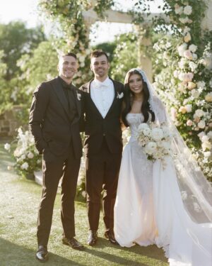 Kirstin Maldonado Instagram - my gorgeous besties inside and out. i love you all so much and miss yall so much 🥹 

thank you for everything - i felt so safe and comforted with you all by my side on such a big day, and had SOOOO much fun with you all on all the wedding festivities. it’s a blessing and a curse to have incredible friends from all different stages of life - a blessing because whether from 5 yrs old, or high school, or LA, or NY, or on the road touring, you guys have and do lift me up in so many ways, and have lifted me through so many eras of my life good and bad, and we’re still here baby!! the caliber of your hearts is truly golden and I am so lucky to call you my friends. the curse is that when are we all ever together like this?! 🥹 

so besides getting married … what a joy it was to be with you all 🥹 i hope the phrase show me your friends and I’ll show you who you are is true, cause i would be lucky to be a reflection of all of you (watch out tswift lmao jk jk)

and to @saleena.hope 🤍 you are the best friend and MOH a girl could ask for. you planned, you wrangled, you designed, you crafted, you yourself are magical. your energy, your care for others, your fun is all infectious. and growing in our friendship and motherhood with you has truly catapulted our bestie status to sister status we always knew. and now I’ve joined your wifey status!!! i love you sooooo SO much. thank you for everything on this bridal journey and every journey we’ve been on and every new journey we will be on 🥹🥹🥹🥹🤍🤍🤍