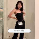 Koe Yeet Instagram - Couldn’t eat much at dinner ‘cause the top was too tight 😅 White shirt: @thetinselrack Bustier top: @zaloramy Trousers: @cosstores @uniquevintage Ear cuff: @vann_jewellery Bangle: @eclatbyoui Heels: @stevemadden Bag: @bonia__official