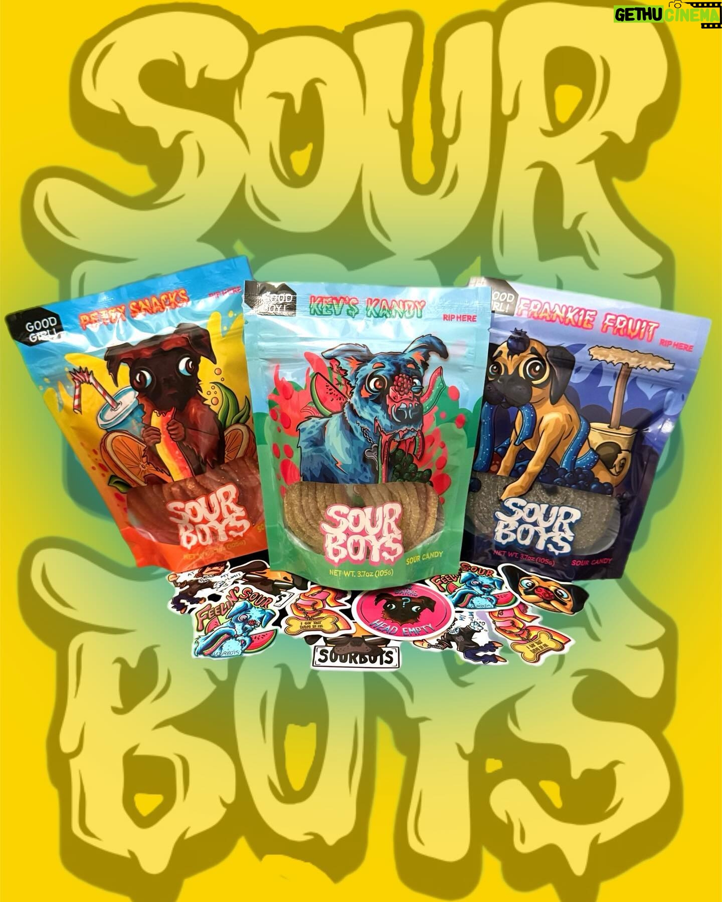 Kris Collins Instagram - MY NEW CANDY IS AVAILABLE FOR PRE-ORDER NOW!! @sourboysgg and I have created Kevโs Kandy! A watermelon raspberry flavoured candy named after my lil special man Kevin ๐ถ ๐ among some other amazing flavors to bundle with! GET SOME AT sourboys.gg ! ๐Thereโs also a contest!๐ If you buy a golden ticket at sour boys.gg , you can enter for a chance to win the opportunity to create your own custom flavor with Caleb and I! For a little backstory @oompavilleig created this amazing company @sourboysgg from scratch. From literally building his own candy factory in his hometown to hiring on friends and family to help hand make and create this delicious 5 ingredient candy. Iโve joined and been behind the scenes for a while now with sour boys and itโs been an absolute blast!! I hope you guys enjoy the candy as much as we do! ๐โค๏ธ๐๐ป