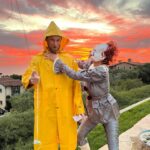 Kristen Doute Instagram - well, I’m Pennywise… and you’re Georgie… so I guess we know each other now! #TBT 🤡 🎈 (s/o to the best hosts ever @elainekratner @williamratner!)