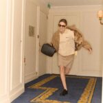 Kristine Froseth Instagram - @francescplanes @wwd catching the moments before @miumiu FW 24’ 🚀🤸💃🏼🚨 the energy levels 15/10