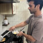 Kriti Kharbanda Instagram - Green flag alert! ❤️ Ok so something major happened yesterday and I fell in love all over again. I didn’t think this was possible, but yet, It happened :) Pulkit ki pehli rasoi happened yesterday. I walked into the kitchen and realised he’s making halwa. I asked him what he was doing, and he casually responded, “halwa bana raha hoon, it’s my pehli rasoi.” I giggled and told him, pehli rasoi ladki ki hoti hai baby. To which his response was, “that’s so silly, we’ve both decided to share equal responsibility in this relationship. You cooked for our family back home in Delhi, I’ll cook for our family here in bangalore. Simple!” He used the word simple. Yes. So casually he changed everything around and used the word simple. And in all honesty it was. It was that simple. @pulkitsamrat you are the best thing that’s ever happened to me. Thank you for showing me that you’re the best decision I’ve ever made. Tu sabr ka phal hai baby, sabse meetha! ❤️ Thu Thu Thu 🧿🥹🧿 P.S. the pictures aren’t so great coz I was too blurry visually from being supremely emo, but really wanted to share this with the world ❤️ #besthusbandever #myhome #breakingstereotypes #breakingthenorm