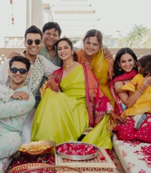 Kriti Kharbanda Instagram - Naani ma ka haar aur ma ki shaadi ka dupatta! The two things I was sure I was going to adorn during my Chooda ceremony even before there was a boyfriend or a proposal ❤️ bachpan ka Sapna tha :) 

It was a magical morning. Riding high on emotions and my heart pounding coz pulkit and I weren’t allowed to meet or see each other before the pherA’s. While we did things our way, a few things were still old school :) 
I wish he was a part of this moment too, but sigh, I loved the look on his face the first time he saw these pictures and was bowled over ❤️ 

Laal chooda and traditional kaleera’s were a non negotiable too. The number of people who tried to convince me otherwise was insane. But I’m so glad I stuck to what I wanted to do and didn’t look back ❤️