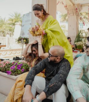 Kriti Kharbanda Instagram - Naani ma ka haar aur ma ki shaadi ka dupatta! The two things I was sure I was going to adorn during my Chooda ceremony even before there was a boyfriend or a proposal ❤️ bachpan ka Sapna tha :) 

It was a magical morning. Riding high on emotions and my heart pounding coz pulkit and I weren’t allowed to meet or see each other before the pherA’s. While we did things our way, a few things were still old school :) 
I wish he was a part of this moment too, but sigh, I loved the look on his face the first time he saw these pictures and was bowled over ❤️ 

Laal chooda and traditional kaleera’s were a non negotiable too. The number of people who tried to convince me otherwise was insane. But I’m so glad I stuck to what I wanted to do and didn’t look back ❤️