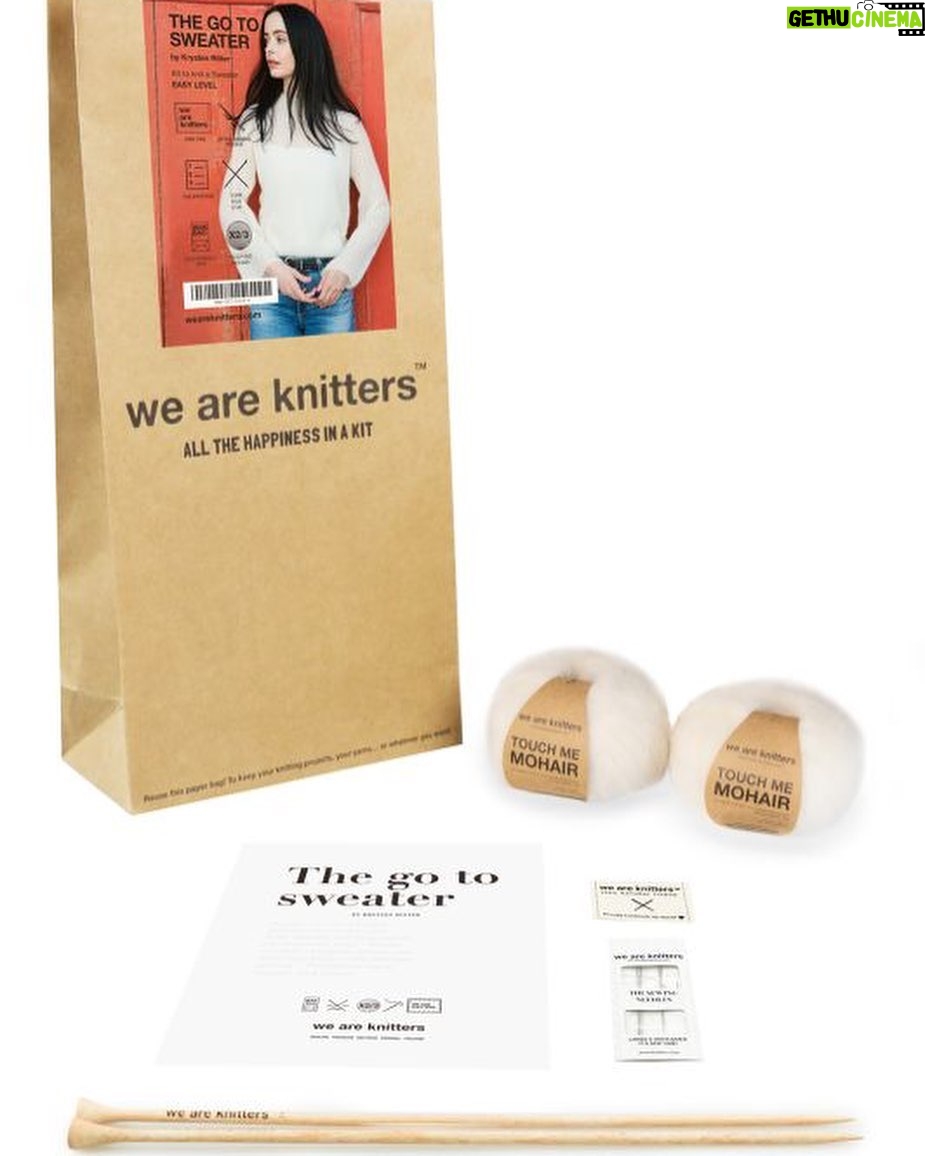 Krysten Ritter Instagram - New EASY level SWEATER KIT by yours truly! It is KNITTING SEASON! As always the kit comes with everything you need - link in bio! (I love this one and every time I wear it I get a lot of compliments and people nearly fall over when I say I made it myself! Highly recommend for any level of experience) @weareknitters
