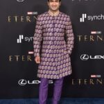 Kumail Nanjiani Instagram - Eternals premiere was… every positive emotion I can imagine. The movie is so good. Massive, complicated, funny, fun, thrilling, moving, awe inspiring. @chloezhao is one of the greatest filmmakers today & I feel grateful to be able to work with her. (I was also thrilled I got to wear a Sherwani by @umarsayeedcoutureofficial.) Stylist: @jeanneyangstyle @chloekeiko Grooming: @kimverbeck