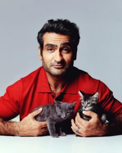 Kumail Nanjiani Instagram - I did a @buzzfeed interview with a bunch of kittens. We fell in love. Link in bio. Adopt these kittens at @perrys_place_la @buzzfeedceleb. Photos by: @shannonsoulephoto. Grooming: @kimverbeck Styling: @jeanneyangstyle @chloekeiko
