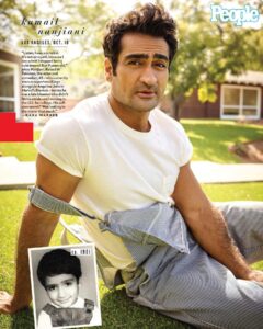 Kumail Nanjiani Instagram - I am featured in @people magazine’s Sexiest Man Alive issue. The amazing @peggysirota recreated a pic of me from childhood, when I used to be a train conductor. (Grooming: @kimverbeck Styling: @jeanneyangstyle @chloekeiko)