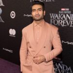 Kumail Nanjiani Instagram - Fantastic night for a fantastic film. Black Panther 2 is fun, funny, thrilling and so very very loving. I’ve never seen a movie like this. Beautiful work. Styling: @jeanneyangstyle @chloekeiko Glam: @sydneysollod Suit by @grayscaleic Watch by @vacheronconstantin Shoes by @louboutinworld