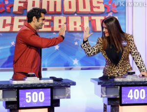 Kumail Nanjiani Instagram - I got to do @jimmykimmellive with the amazing @salmahayek. We played a game! It’s on tonight on @abc!