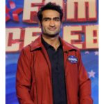 Kumail Nanjiani Instagram - I got to do @jimmykimmellive with the amazing @salmahayek. We played a game! It’s on tonight on @abc!