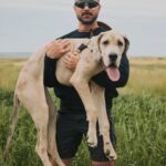 Kyle Krieger Instagram - Happy 7 months 🥳 to Littlefoot — celebrating with zoomies in North Dakota. The last photo is our first night together in March 🥺 photos by @danielseunglee