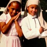 Laila Ali Instagram - My sister @hanayali on the left and I, probably after coming home from the Mosque with my father. Thanks for the pic @dusbing❤️ LailaAli.com