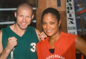 Laila Ali Instagram - #ThrowbackThursday Me and Paddy @fitzpatricks_boxing …My Irish brotha who was one of the most valuable members of my training team when I was a fighting. Taught me so much and had me in elite shape, body and mind. I have to get to England to visit soon so his Jamaican wife Kerri can hook me up with a plate!❤️🥊