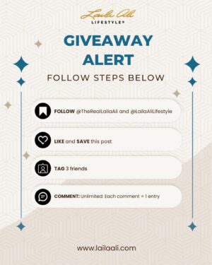 Laila Ali Instagram - *CONTEST IS NOW CLOSED!* 

🎁#GIVEAWAY time! Who’s ready to start cookin’ up flavorful & healthy meals this holiday season with Laila Ali Spice Blends?

It’s always a good time to upgrade your spice cabinet with seasonings that are DELICIOUS, healthy, 100% Organic, have No-GMOS and No Chemicals!

To ENTER:

1. FOLLOW @TheRealLailaAli and @LailaAliLifestyle 
2. LIKE & SAVE this post
3. TAG 3 friends; EACH comment = one entry, unlimited

✨BONUS COMMENT: 
What would you cook with your Spice Blends?

PRIZES:

🎁 3 Lucky Participants will win a Laila Ali Spice Blends Gift Box which includes 3 Spice Blends!

🏅WINNERS: 3 Winners will be announced Friday, Dec. 8th!      

🤞🏽 Last entry Dec 7th at 10 pm EST.  Prizes shipped within the USA only.

#giveaway  #giveawaycontest #giveawaytime #giveaways #giveawayalert   #instagiveaway #contest #win #contestgiveaway#Spices #Organic #NonGMO #Cooking #HealthyCooking #HealthyLifestyle #LailaAli #LailaAliLifestyle #LailaAliSpiceBlends

* This promotion is in no way sponsored, endorsed or administered by, or associated with Instagram. By entering, entrants confirm that they are 13 plus years of age, release Instagram of responsibility and agree to Instagram's Terms of Use.

🎵 Mariah Carey~All I want for Christmas