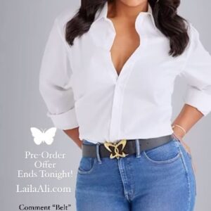 Laila Ali Instagram - 🦋Limited Edition Butterly Belt~ Today is the last day to pre-order at a special price, plus get free shipping with signature delivery. 

🦋Comment “Belt” below to learn more or secure your offer!