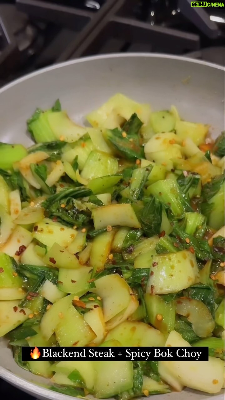 Laila Ali - 3 Likes - Steaks from @wildpasturesofficial with organic garden fresh bok choy! 🔥
One of my go-to combinations for beef is G.O.A.T Blend Spicy Pepper Blend Soulful Seasoning Salt. 🔥
For the bok choy, I pan fried it in a little beef tallow with Garlic Goddess Blend crushed red pepper tamari sauce🔥
#LailaAliSpiceBlends