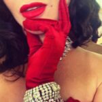 Lana Parrilla Instagram - Stepping into the weekend like a Queen! Everyone can use a lil’ touch of Rita 💋💄💎 #potd #whywomenkill #ritacastillo #glam #red #lips #diamonds #1949 #elegance