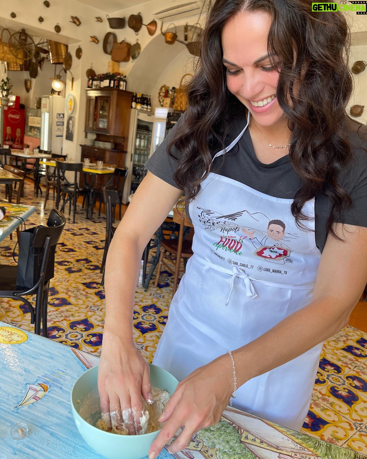 Lana Parrilla Instagram - Mangiare mangiare! Is literally all I want to do when in Napoli! All the smells of street food everywhere you go is so highly intoxicating and iniquitously tempting! Universally, Napoli has some of the greatest food and I was literally put in a time machine back to my grandmothers dinner table yesterday tasting everything! A proud Sicilian!!! Yes Neapolitans and Sicilians are the same! ๐ค Naples also happens to be the pizza capital of the world. So I HAD to come here to learn HOW to make their traditionally moist, perfectly thin dough pizza. And who better than Luigi Marra to guide me at his famous restaurant @san_carlo_17 ๐ What a blast! Btw, making pizza is much more challenging art than I thought. Not only do you have to get the measurements right, and how much to use when, you have to know temperatures, inside the oven and outside the oven. The temperature of the air, the water, my fingers and my palms all have an impact on the dough. I felt like I was in a pizza chemistry class. ๐ค๐๐ Chef Luigi is an excellent teacher with a wonderful sense of humour and an enormous amount of patience. Heโs extremely knowledgeable, a professor of the craft and reminded me of how crappy my math skills were when he started adding up the amount of grams per ingredient ๐ตโ๐ซ It truly was such a pleasure to learn the secrets behind making a Neapolitan pizza by the master himself! Respect โ๐ฝ Grazie mille Luigi! ๐๐ฎ๐น๐โค๏ธ If anyone is looking for a cool experience while in Naples, donโt miss out on this one! โญ๏ธ #italy #neapolitan #pizza #cookingclass #naples #newskills #mangiare #italian #dna #foodie #potd