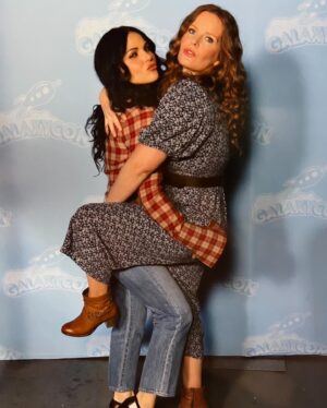 Lana Parrilla Instagram - It was written in the stars to have a lifetime of adventures with this gorgeous human and thank heavens for it! 
HAPPY BIRTHDAY MY TWISTER SISTER! 
I love you with all that I am and am so elated to be spending this whirlwind life with you! I am yours for all eternity! 
Sorry, not sorry! 🤗😘💋💚❤️ 

#birthdaygirl #rebeccamader #sisters #love #friendship #womensupoortingwomen #happybirthday #fyp #ouat #mypretties