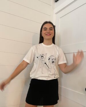 Landry Bender Instagram - I am SO honored to join @citizensofhumanity in supporting @girlsincla, whose interactive programming provides girls from under-resourced communities with the tools and support to be STRONG, SMART & BOLD ❤️‍🔥 They have joined forces with a collective of female creatives to design limited edition t-shirts with original artwork in hopes to visually inspire others to empower the next generation of women. I am proudly wearing my tee designed by the incredibly talented Carly Kuhn of @TheCartorialist.
 
The tees are available exclusively on citizensofhumanity.com with 100% of the retail price of every tee sold from the collection donated towards @girlsincla!!!