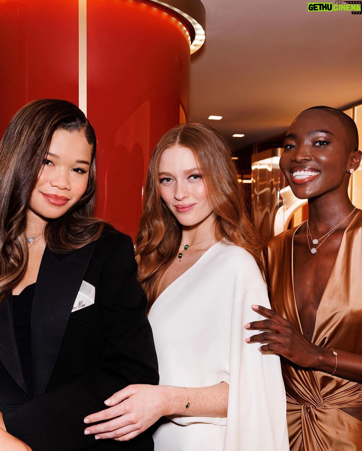 Larsen Thompson Instagram - Thank you @pomellato and Mr. Boris for a wonderful time in Paris in celebration of the new #PomPomDotCollection ✨ This new joyful range of jewels revels in a historical significance of a reinterpreted iconic 1974 necklace. #PomPomDot features two gemstones in one for you to choose a side per its color or your mood… I love the significance of these pieces and I’m so proud to take part in this launch!!!