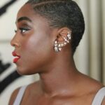 Lashana Lynch Instagram - Grey leather for last nights BAFTA TV Awards. Shout out to @karenclarkson and @16arlington for this custom moment. 🩶✨