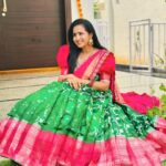 Lasya Manjunath Instagram - 💚🩷 Outfit : @pari.designers_