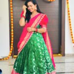 Lasya Manjunath Instagram - 💚🩷 Outfit : @pari.designers_