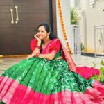 Lasya Manjunath Instagram - 💚🩷 Outfit : @pari.designers_