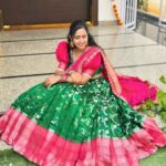 Lasya Manjunath Instagram - 💚🩷 Outfit : @pari.designers_