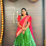 Lasya Manjunath Instagram - 💚🩷 Outfit : @pari.designers_