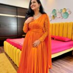 Lasya Manjunath Instagram - 🧡✨ Outfit: @pari.designers_ Jewellery: @fashioncurvee Makeup & hairstyling : @vinusha_makeoverartistry