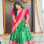 Lasya Manjunath Instagram - 💚🩷 Outfit : @pari.designers_