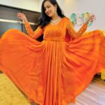Lasya Manjunath Instagram - 🧡✨ Outfit: @pari.designers_ Jewellery: @fashioncurvee Makeup & hairstyling : @vinusha_makeoverartistry